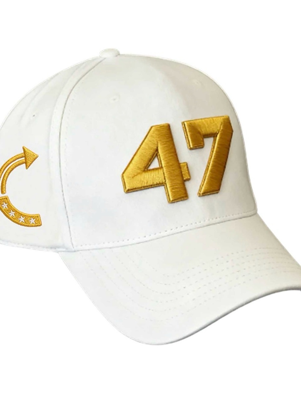 TP USA President White and Gold '47 Embroidered Baseball Cap
